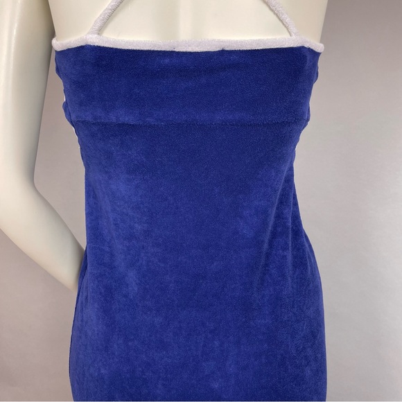 Juicy Couture Terrycloth Dress Y2K-Style Size Small Lace-Up Sides Slits Blue - Picture 8 of 13